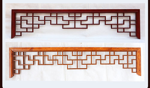 许昌中式花格吊顶门楣挂落仿古落地罩在实际案例中的展示