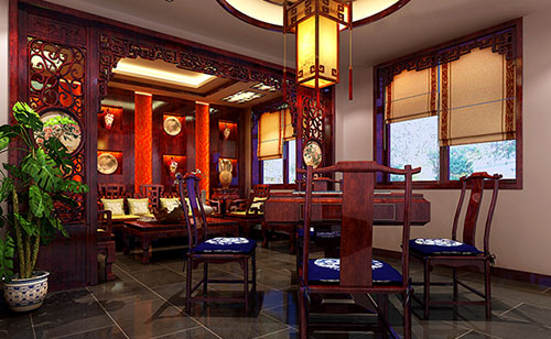 许昌古典中式风格茶楼包间设计装修效果图