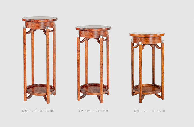 许昌中式家庭装修实木花架组合家具效果图